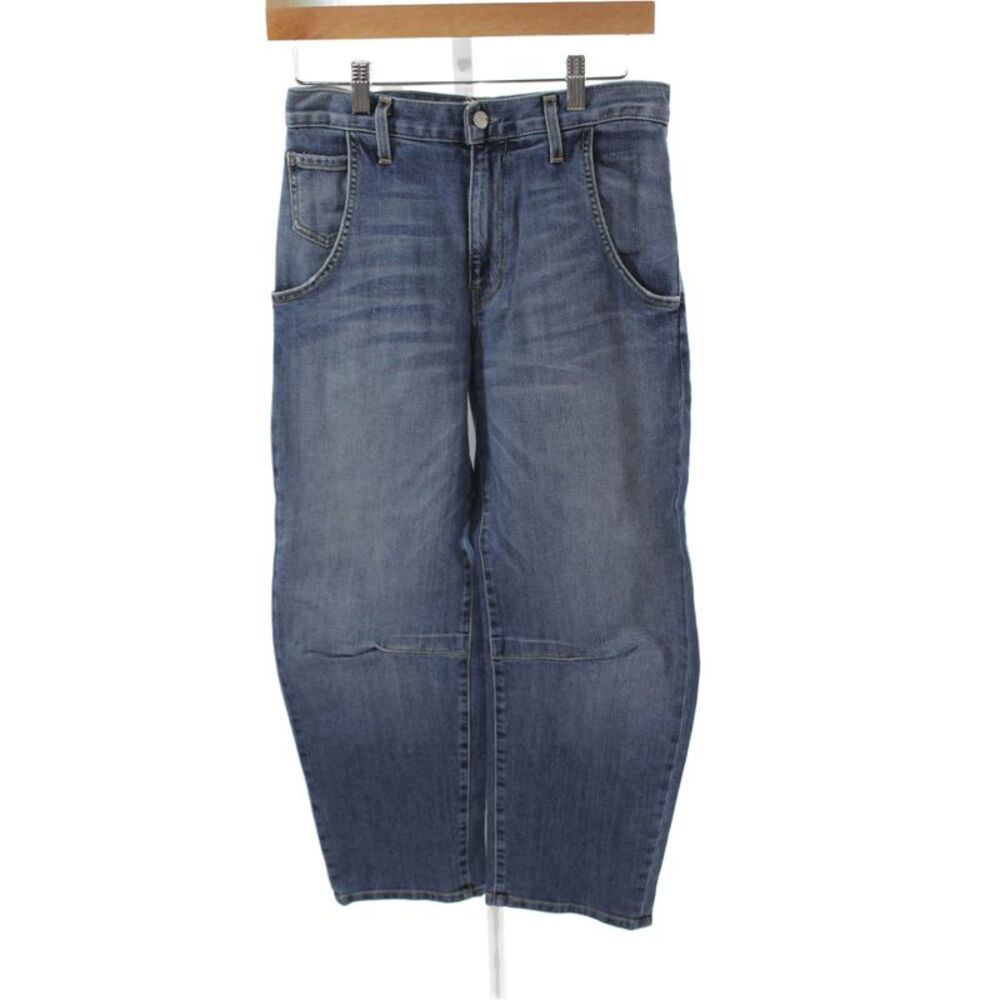 Nili Lotan Women Straight High Rise Blue Cotton Jeans Size 24
